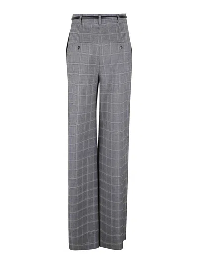 Max Mara Studio Mazurca Prince Of Wales Motif Wool Trousers In Gold