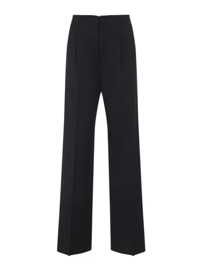 Alberta Ferretti Tailored Grey Trousers With Straight-leg Cut And Subtle Texture In Black