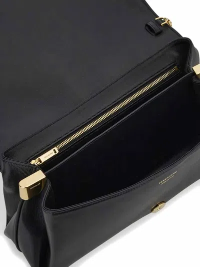 Ferragamo Medium Shoulder Bag With Flap In Black