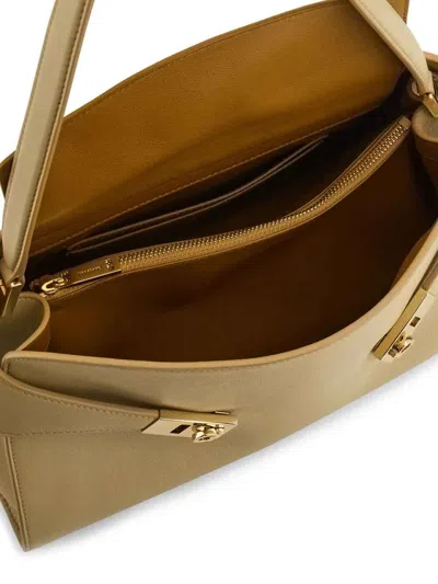 Ferragamo Hug Soft Medium Bicolor Shoulder Bag In Neutral