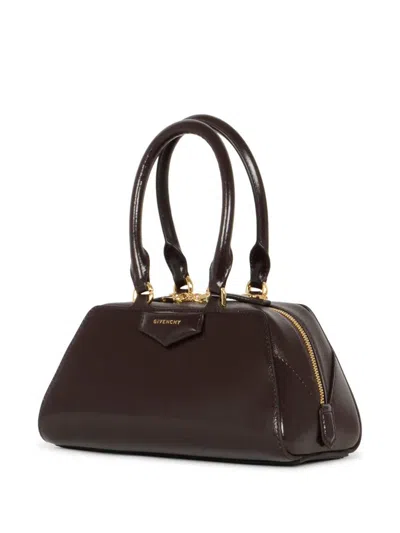 Givenchy Mini Antigona East-west Bag In Box Leather In Brown