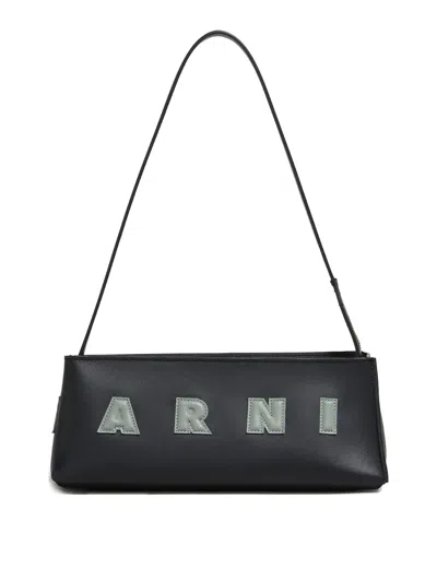 Marni Rectangular Shoulder Bag With Gold-tone Hardware In Black