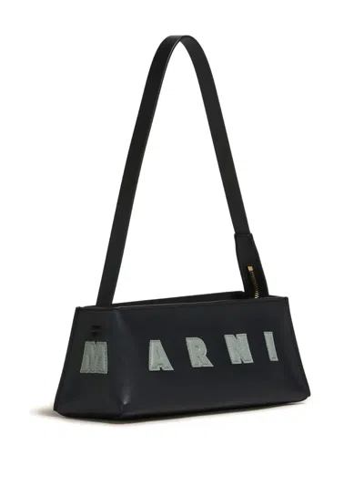 Marni Rectangular Shoulder Bag With Gold-tone Hardware In Black