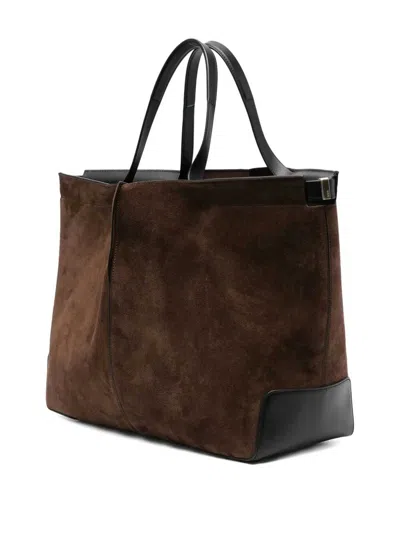 Tod's Di Bag Folio Medium In Suede In Brown
