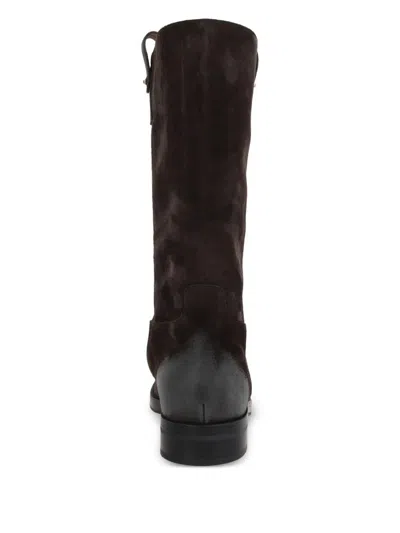 Church's Suede Ankle Boots With Low Block Heel In Animal Print