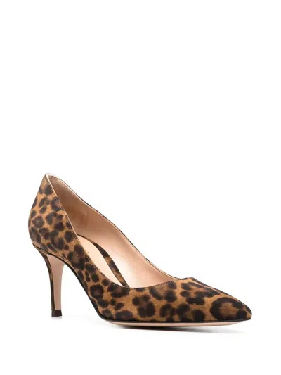 Gianvito Rossi Leopard Print Suede Pumps In Brown