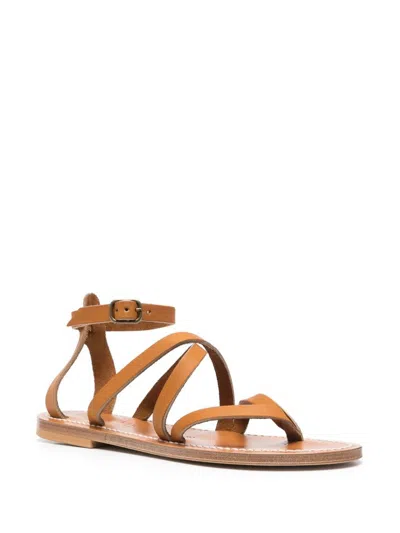 Kjacques K Jacques Ladies Brown Epicure Flat Leather Sandals In Multi