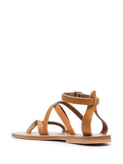 Kjacques K Jacques Ladies Brown Epicure Flat Leather Sandals In Multi