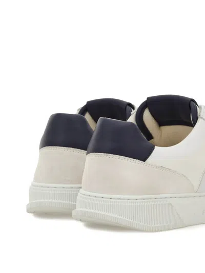 Ferragamo Alaska Leather And Suede Sneaker With Gancini Detail In White