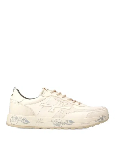 Premiata Low-top Sneakers With Distinctive Logo And Rubber Sole In Nude