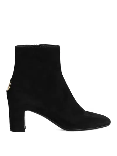 Dolce & Gabbana Suede Leather Ankle Boots In Animal Print