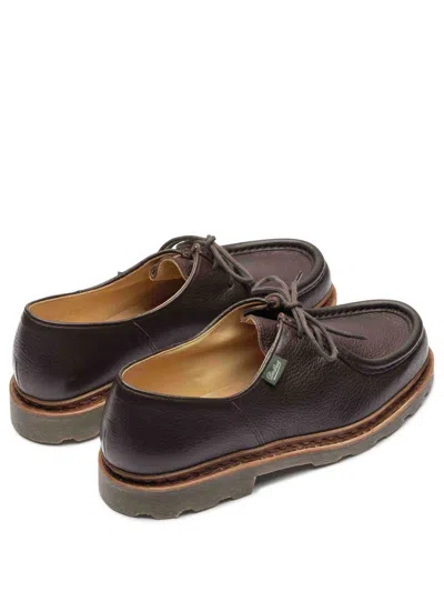 Paraboot Brown Leather Lace-up Shoes In Brown