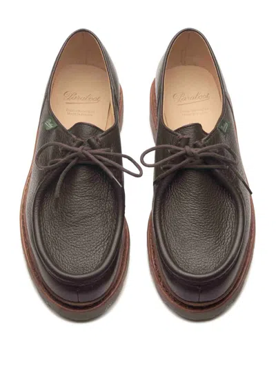 Paraboot Brown Leather Lace-up Shoes In Brown