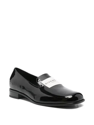 Givenchy Tux Logo Patent Leather Loafers In Black