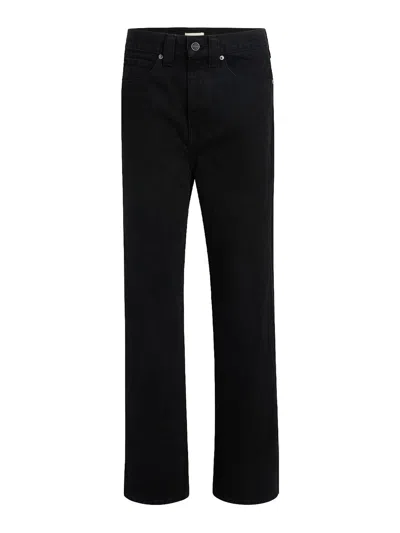 Khaite Bacall Low Rise Straight Jeans In Black