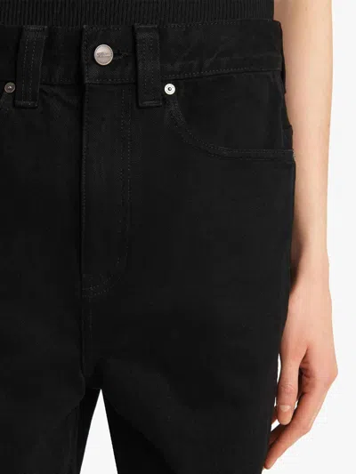 Khaite Bacall Low Rise Straight Jeans In Black