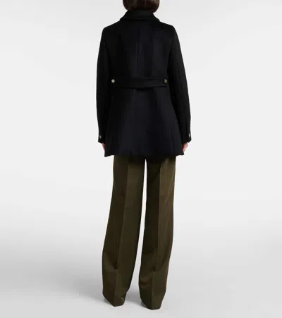 Gucci Wool Coat With Horsebit Buttons In Black
