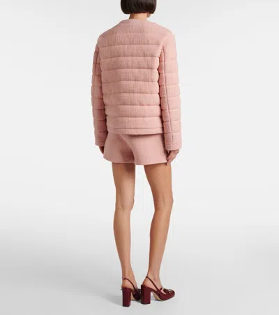 Gucci Padded Jacket With Quilted Texture And Pockets In Pink