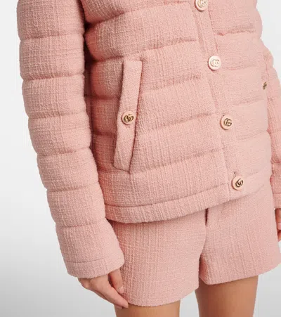 Gucci Padded Jacket With Quilted Texture And Pockets In Pink