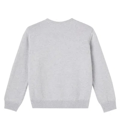 Dolce & Gabbana Logo Virgin Wool Sweater In Gray