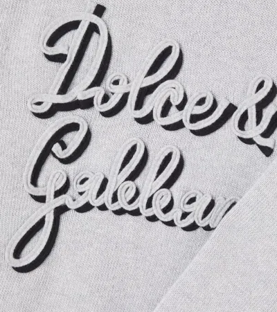 Dolce & Gabbana Logo Virgin Wool Sweater In Gray