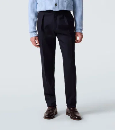 Slowear Virgin Wool Tapered Pants In Black