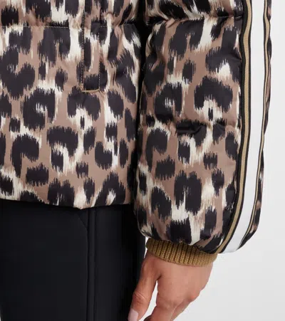 Fusalp Ada Leopard-print Down Ski Jacket In Brown