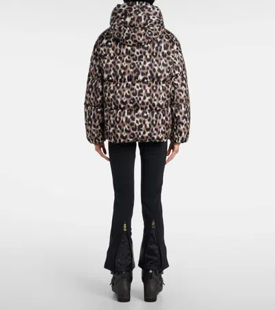 Fusalp Ada Leopard-print Down Ski Jacket In Brown