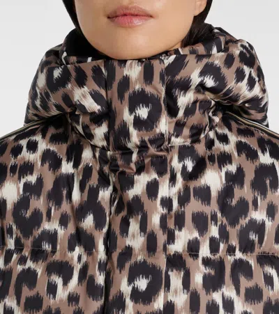 Fusalp Ada Leopard-print Down Ski Jacket In Brown