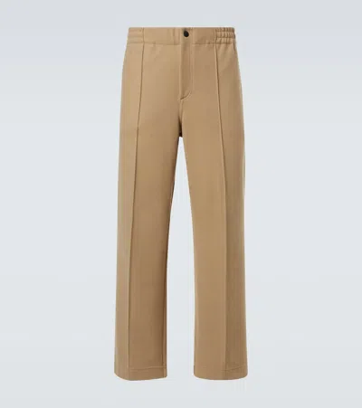 Moncler Pleated Straight Pants In Brown