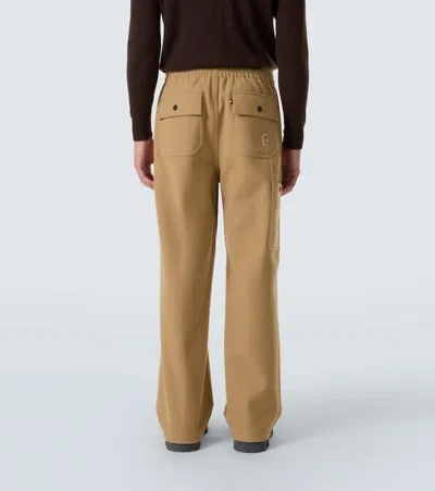 Moncler Pleated Straight Pants In Brown