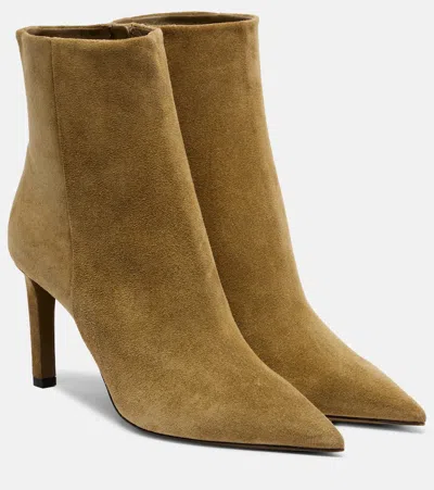 Jimmy Choo 85mm Frankie Pointed-toe Ankle Boots In Brown
