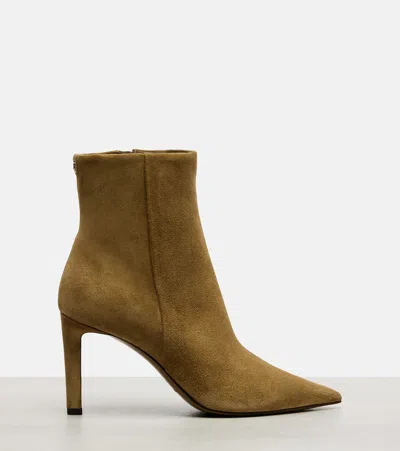 Jimmy Choo 85mm Frankie Pointed-toe Ankle Boots In Brown