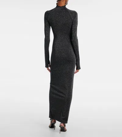 Sir Chiano Long-sleeve Sparkly Knit Dress In Black