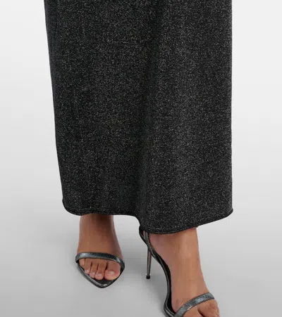 Sir Chiano Long-sleeve Sparkly Knit Dress In Black