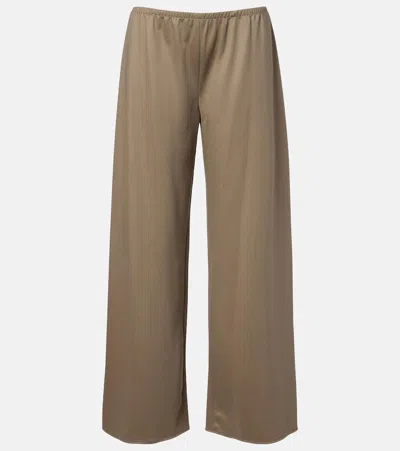 The Row Gala Virgin Wool Wide-leg Pants In Brown