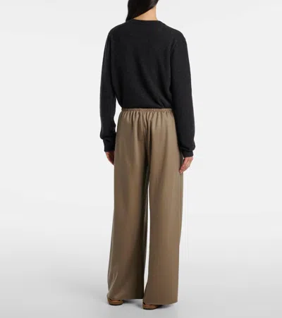 The Row Gala Virgin Wool Wide-leg Pants In Brown