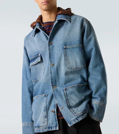 Plan C Denim Field Jacket In Blue