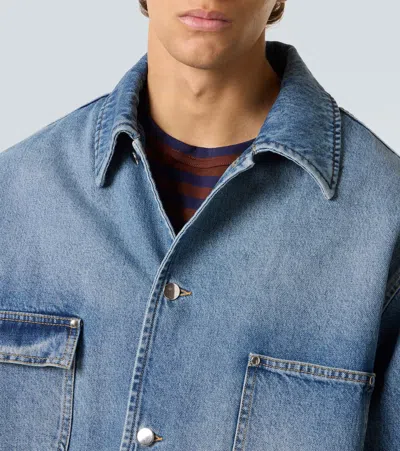 Plan C Denim Field Jacket In Blue