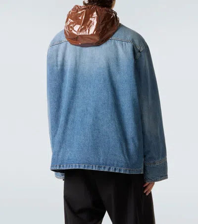 Plan C Denim Field Jacket In Blue