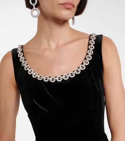 Self-portrait Godet Velvet Mini Dress Crystal Trim In Animal Print