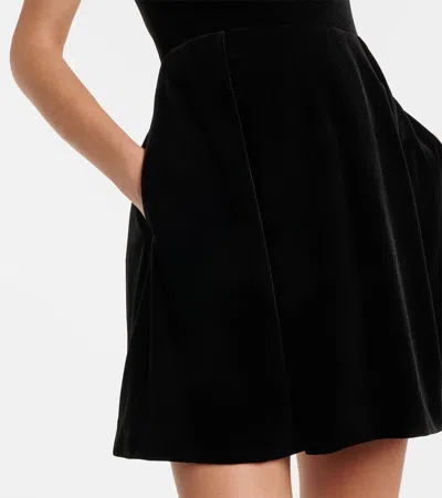 Self-portrait Godet Velvet Mini Dress Crystal Trim In Animal Print