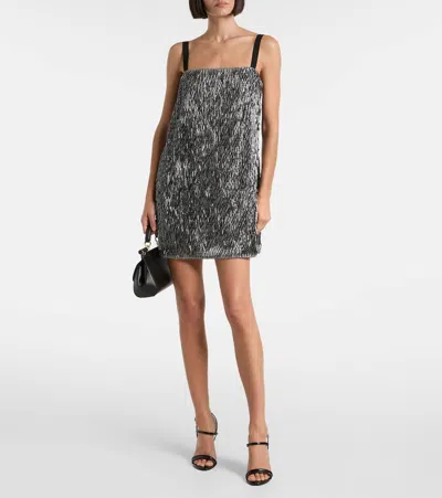 Dolce & Gabbana Sequined Mini Dress In Black