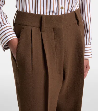 Blazé Milano Fox High-rise Virgin Wool Crêpe Wide-leg Pants In Multi