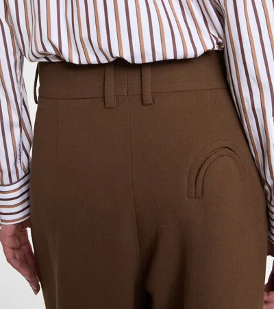 Blazé Milano Fox High-rise Virgin Wool Crêpe Wide-leg Pants In Multi