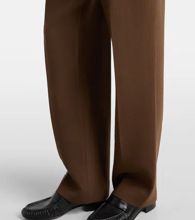 Blazé Milano Fox High-rise Virgin Wool Crêpe Wide-leg Pants In Multi