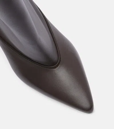 Jacquemus Brown Smooth Leather Wide The High Tourni Boots In Brown