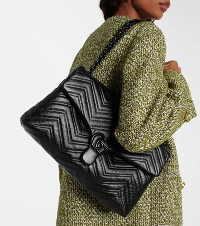 Gucci Gg Marmont Maxi Shoulder Bag In Black