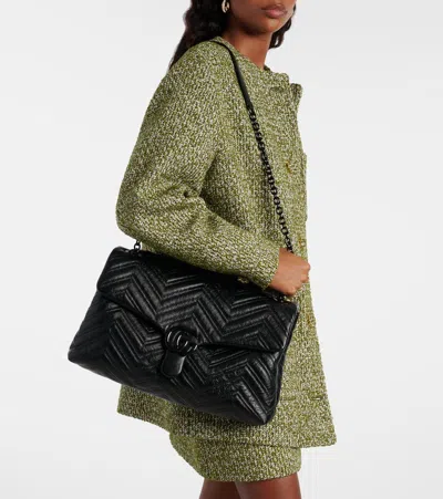 Gucci Gg Marmont Maxi Shoulder Bag In Black