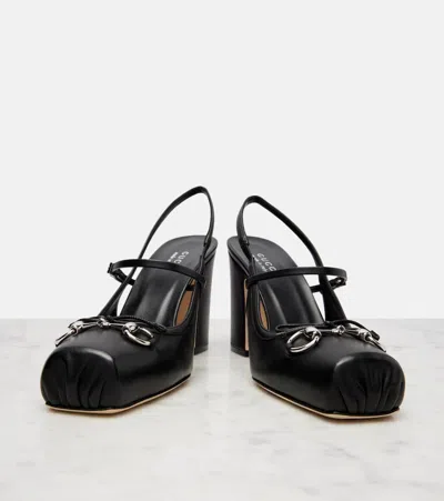 Gucci Horsebit Damenpumps Mit Fersenriemchen In Black